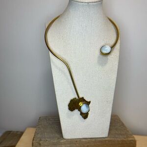 Africa Gold Tone Open Choker Necklace